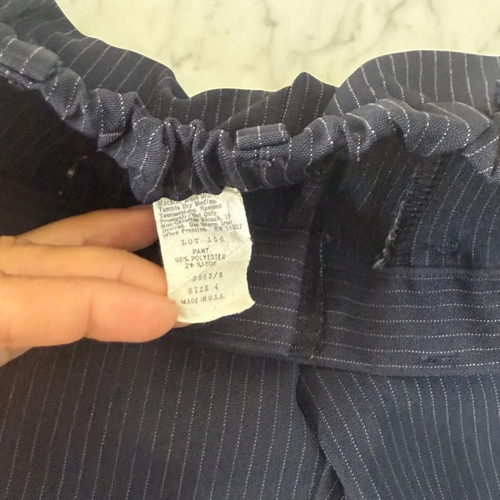 Boys Vintage Navy Pin Striped Dress Pants‎ 3/4Y